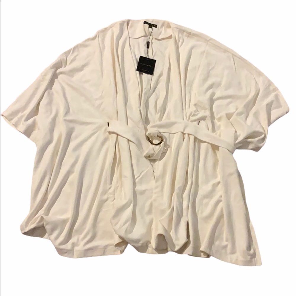 NWT JLUXLABEL Ivory Suede Belted Cape